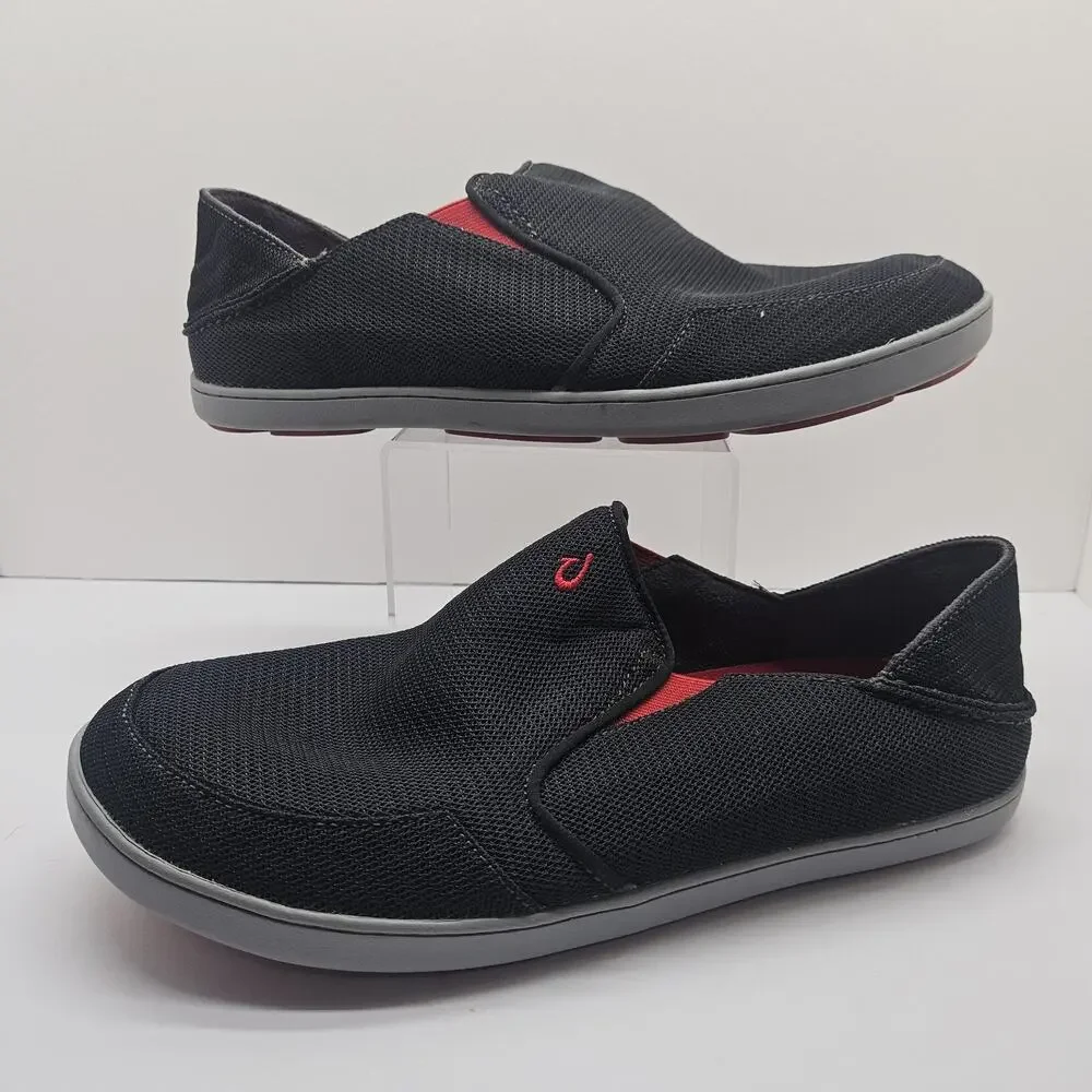 Olukai Slip-On Casual Shoes Sneakers Nohea Mesh Black Size 13 10188-4040